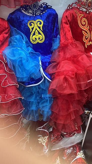 национальное платье для девочек: Комплект, цвет - Синий — 6