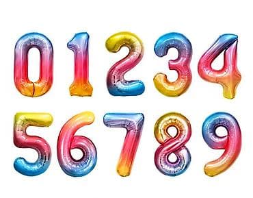 шары воздушные: Фольгированные шары-цифры для оформления праздника - Большие — 10