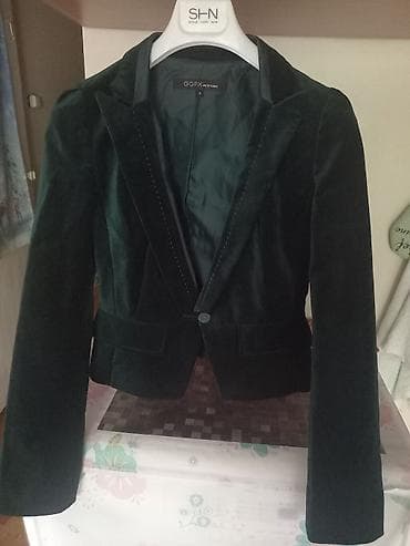 блейзеры: Пиджак, Блейзер, Бархат, Укороченная модель, Корея, S — 2