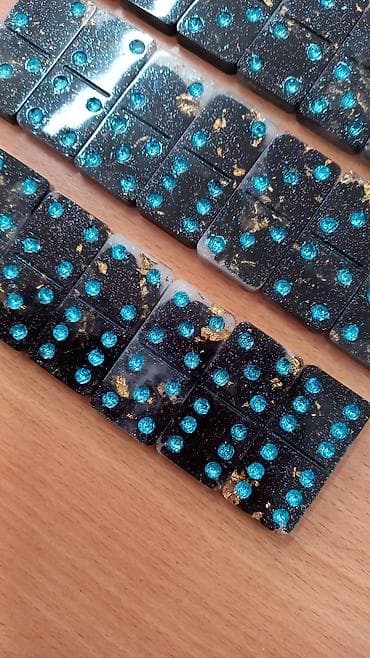 домина: Авторский набор домино из эпоксидной смолы - Полный классический — 2