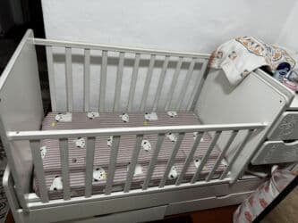 купить диван трансформер 3 в 1: Манеж-кровать, Б/у, С комодом — 1