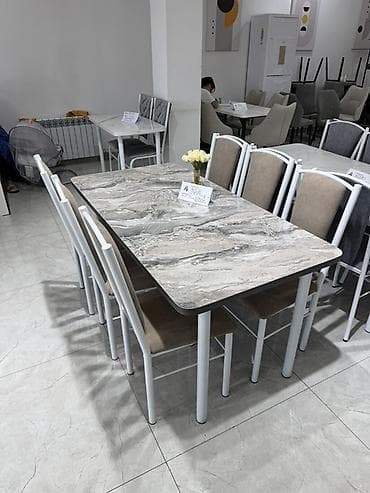 dinner table: Кухонный стол и стул, цвет - Бежевый — 4