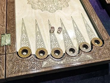 блярдный ки: Нарды " NOMAD", деревянные с художественной гравировкой - Материал — 8