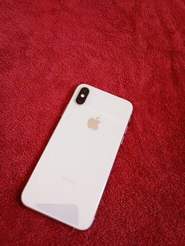 айфон х: IPhone X, Колдонулган, 256 ГБ, Ак, Коргоочу айнек, Каптама, 50 % — 1