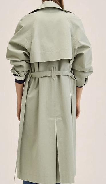 зелёный пиджак: Плащ, Тренчкот, Двубортная модель, M — 3