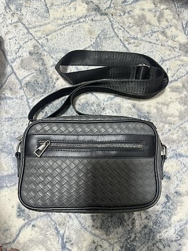 почтальонка мужская: Сумка через плечо, мужская/унисекс, компактная - Материал: гладкая — 1