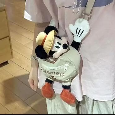детский сумка для мамы: Сумка через плечо с мягкой игрушкой «Mickey» - Дизайн: плюшевый — 1