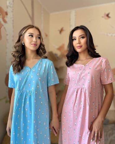 одежда для беременных и кормящих: Ночная сорочка, Хлопок, Длинная модель, XS, S, M — 3