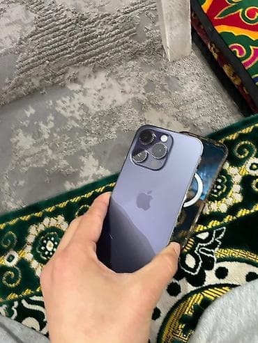 aifon 15 pro: IPhone 14 Pro, Б/у, 256 ГБ, Deep Purple, Чехол, 77 % — 5
