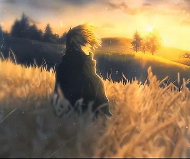 Майрамдык товарлар: Постер/картина в аниме-стиле с закатным пейзажем.Делаю арты Аватарки и — 1