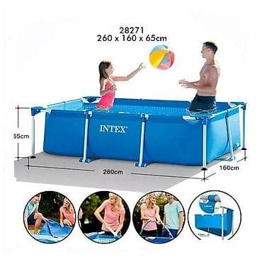 Спорт жана хобби: Каркасный прямоугольный бассейн Intex 28271 - Размеры: 260 × 160 × 65 — 1