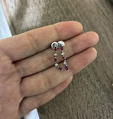 Серьги, Проба 585, Рубин, Женские