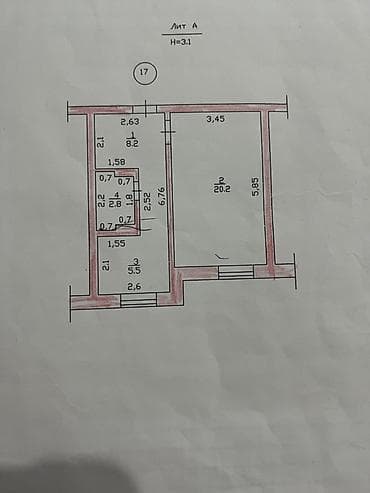 Недвижимость: 1 комната, 36 м², 5 мкр Индивидуалка, 3 этаж, Свежий ремонт — 6