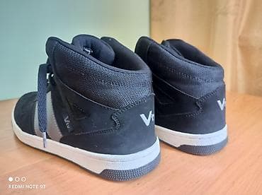 tech fleese: Высокие кеды V+ черные с серыми полосами - Тип: кеды/кроссовки — 2