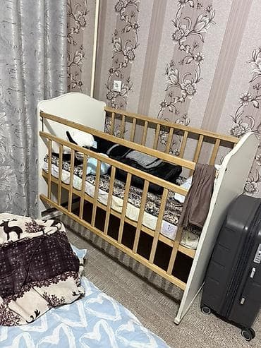 кроватка для детей: Детская приставная кроватка, Без колесиков, цвет - Белый — 1