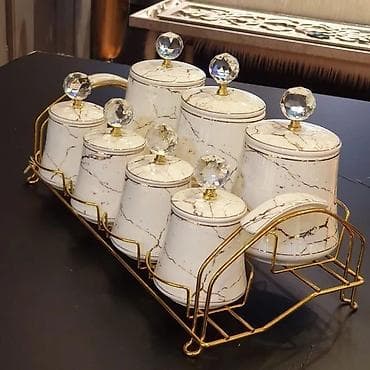 Наборы банок для кухни/специй с подставками - Комплекты банок разных