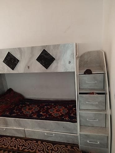 bunk bed: Двухъярусная детская кровать, ЛДСП, цвет - Серый — 1