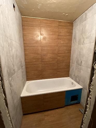 строим баню: Плиточные работы в ванной и санузле под ключ - Облицовка стен и пола — 7