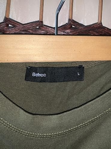tech flecee nike: Футболка Befree, размер L. - Цвет: хаки (оливковый). - Свободный — 3