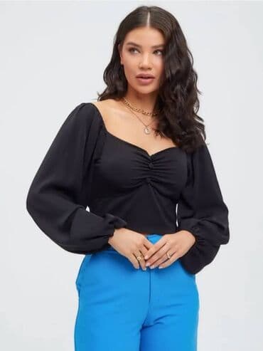 Classy Lady вечерний кроп топ с длинным рукавом укороченный Размер:L