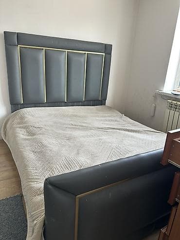 мебел для дома: Двуспальная кровать, С мягким изголовьем, длина - 200 см — 2