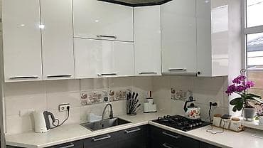 бу уголок на кухню: Кухонный гарнитур, Б/у, цвет - Серый, Самовывоз — 4