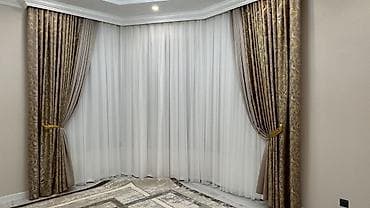 Үй жана бакча: Комплект портьер и тюля для углового/эркерного окна. - Конфигурация — 1