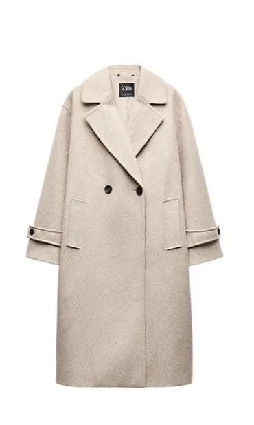 свободного: Пальто, Классика, Осень-весна, По колено, Двубортная модель, S — 1