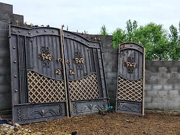 модульный дома: Кованые металлические ворота с калиткой (комплект) - Материал: сталь — 1