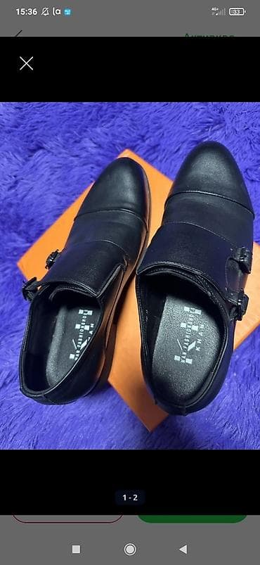 обувь польша: Мужские классические туфли-монки - Цвет: чёрный - Застёжка: двойные — 1