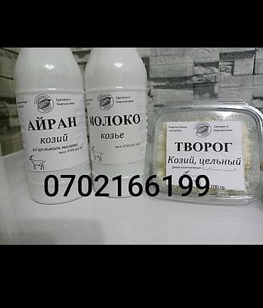 Козье МОЛОКО-120с, АЙРАН-140с, ТВОРОГ 200гр -110с . Можно делать at lalafo.kg Козье МОЛОКО-120с, АЙРАН-140с, ТВОРОГ 200гр -110с . Можно делать