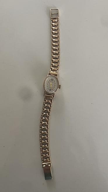 сааттар: Женские золотые наручные часы «Чайка» Комплект: часы с браслетом — 1