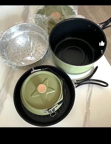 столы для кемпинга: Кемпинговый набор посуды 4-в-1, оливковый цвет Состав набора: - — 6