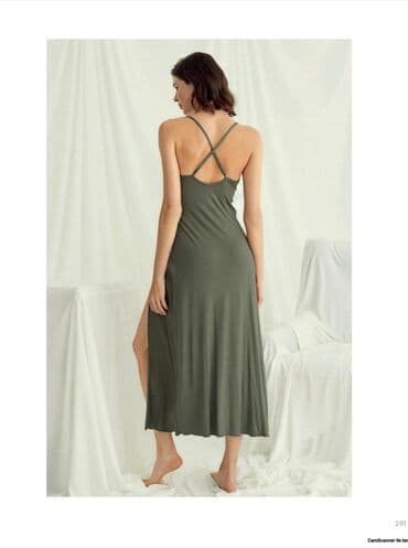 белая ночная сорочка: Ночная сорочка, Бамбук, Длинная модель, 2XL, XS, S — 5