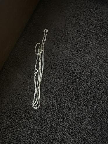 Серебристая цепочка с плетением «шнурок» (rope chain).925 пробы - — 1