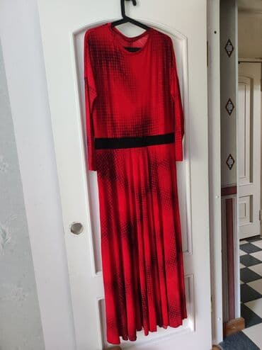 прокат карнавальных костюмов в бишкеке бишкек: Повседневное платье, Осень-весна, Длинная модель, Трикотаж, XL — 1