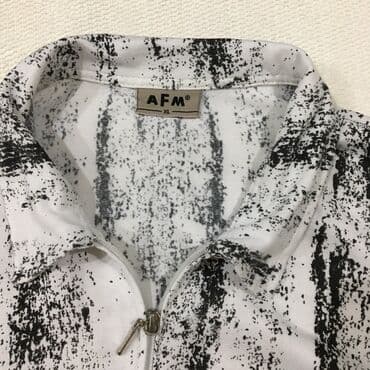 рубашку фирмы: Рубашка AFM с короткими рукавами, белая с абстрактным черно-белым — 2