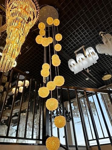 навесные потолки: Многоярусная подвесная люстра с шарообразными плафонами - Тип — 1