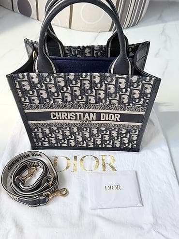 кожа сумки: Сумка Christian Dior Book Tote Oblique - Модель: Book Tote, средний — 1