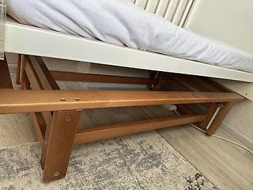 neta v: Детская односпальная кровать, Б/у, Для девочки, Для мальчика, С матрасом, Дерево, Самовывоз — 7