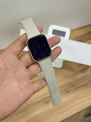 burker часы: Apple Watch Series 8, 45 mm (бежевый цвет) + комплект + ремешки — 7
