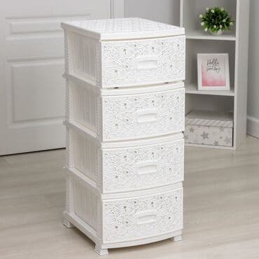 контейнеры для хранения: Комод узкий «Ажур» РуссПласт🇷🇺 38х47х95 см комод,узкий комод,ящик — 1