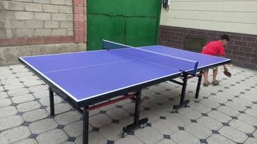 настольная игра мафия: Стол для настольного тенниса с синей игровой поверхностью и белой — 2
