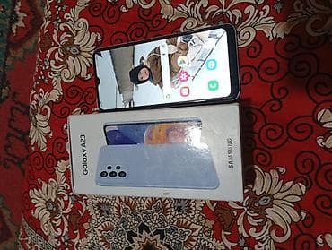note 9 s: Samsung Galaxy A23, Б/у, 128 ГБ, цвет - Голубой, 2 SIM — 1