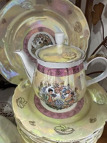 Дом и сад: Чайный сервиз «Гейша Мадонна» на 6 персон производства ГДР. Сервиз — 9