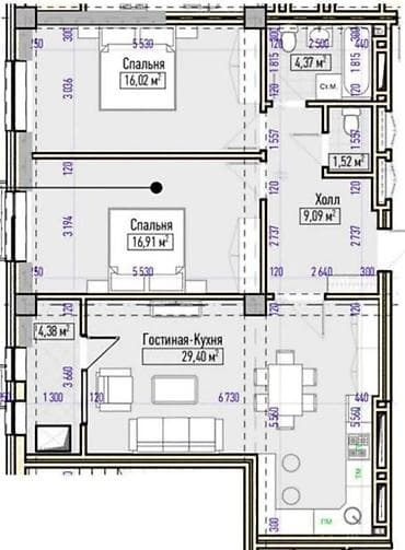 3: 3 комнаты, 82 м², Технопарк Элитка, 12 этаж, Дизайнерский ремонт — 8
