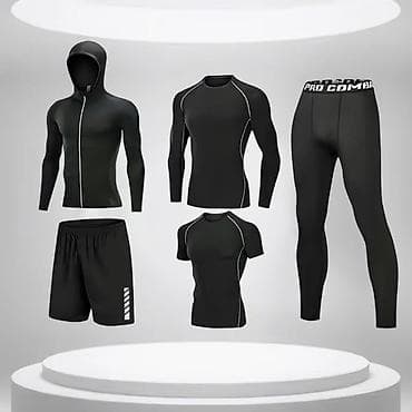 форма для тренировок: Мужской спортивный костюм, S, M, L, Новый, цвет - Черный, Самовывоз, Бесплатная доставка — 1