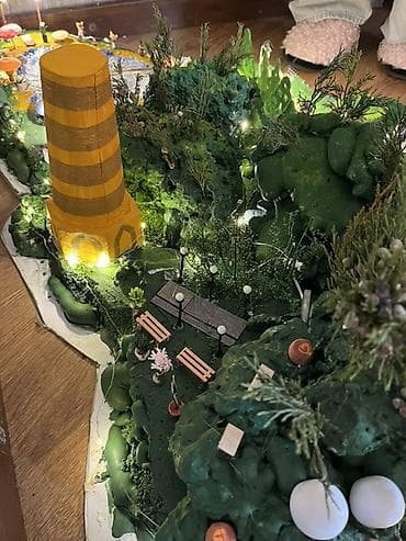 пейзаж рисунок: Авторский макет «Горный парк с подсветкой» - Большой диорама-комплекс — 6