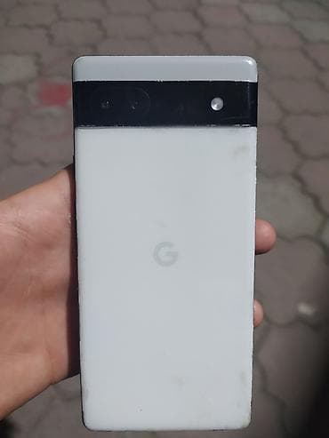 мечит: Google Pixel 6A, Колдонулган, 128 ГБ, түсү - Ак, 1 SIM, eSIM — 1