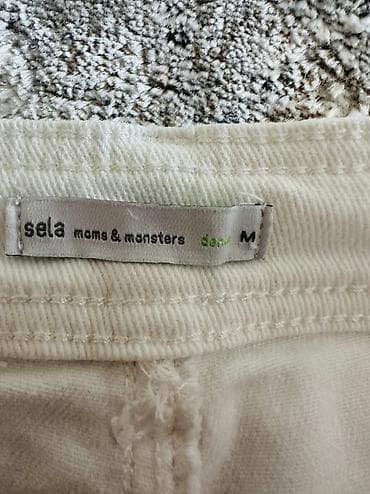 штаны: Белые широкие джинсы Sela moms & monsters - Модель: прямые/wide — 2